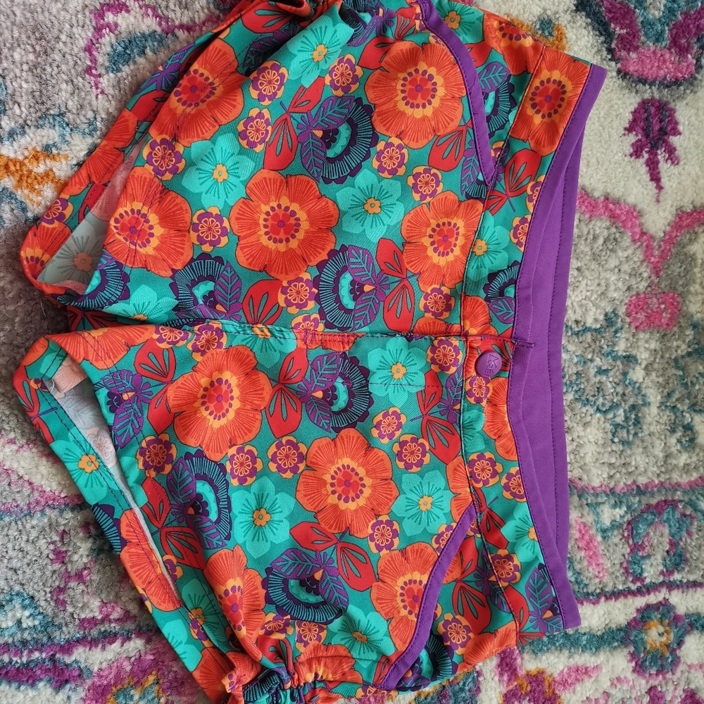REI girls shorts purple floral lovely